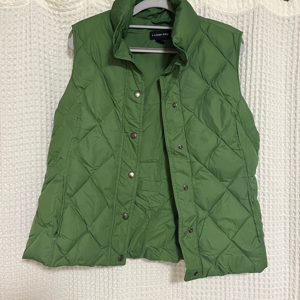 Green button up puffer vest!